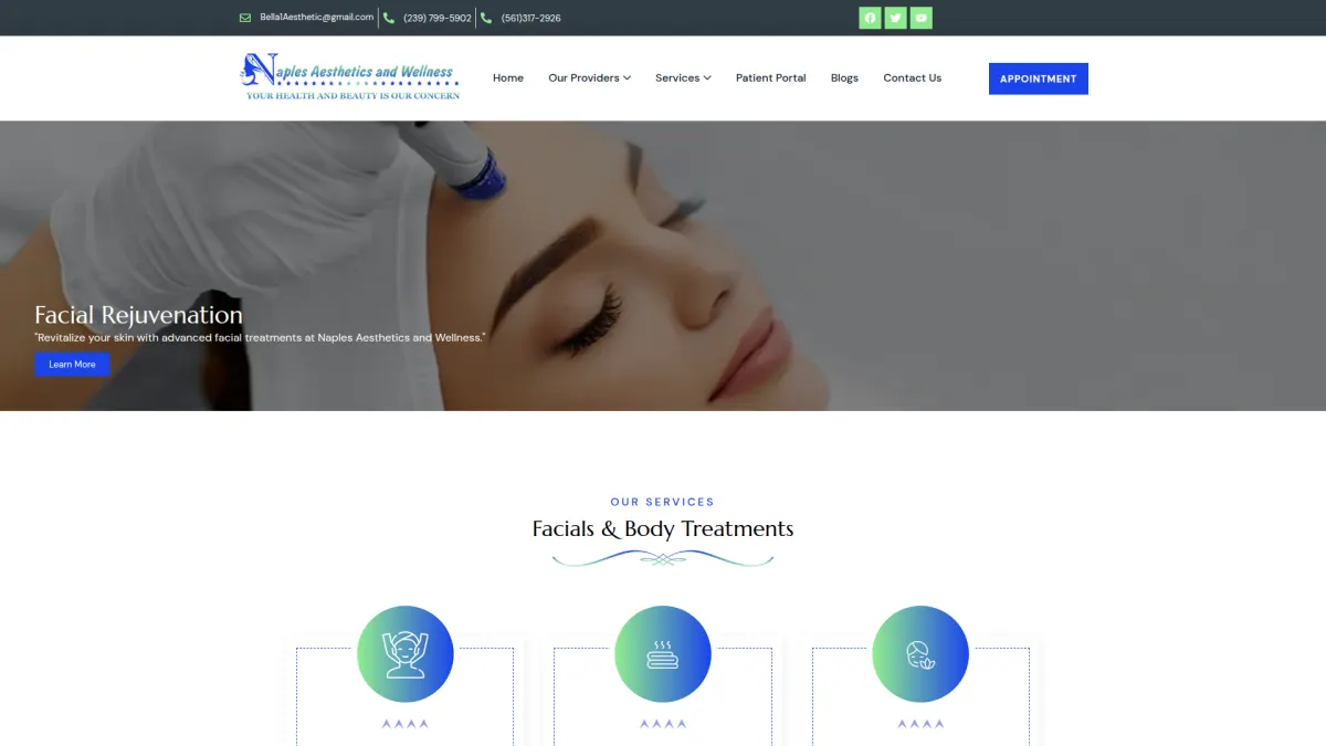 Naples Aesthetic & Wellness website screenshot