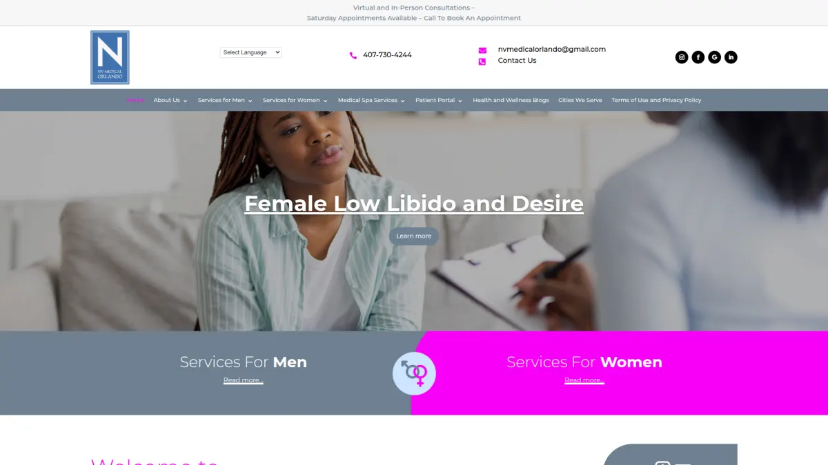 NV Medical Orlando website screenshot